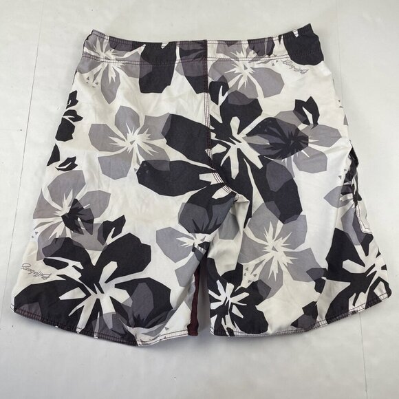 Billabong Boardshorts Swim Trunks Men’s 36 White Black Hawaiian Floral Pockets - Picture 2 of 9